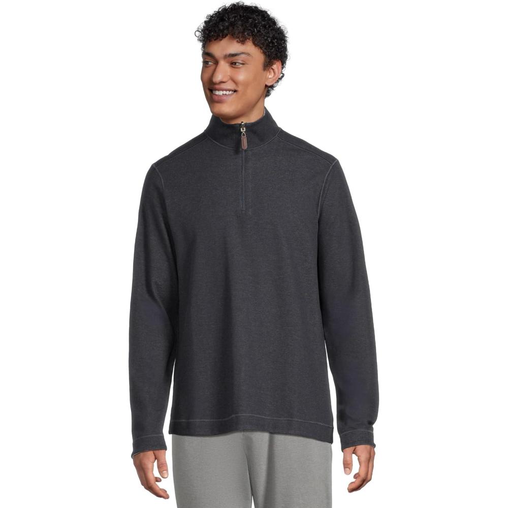 image:imageJohnston amp Murphy mens Reversible Solid QuarterzipNavyStorm