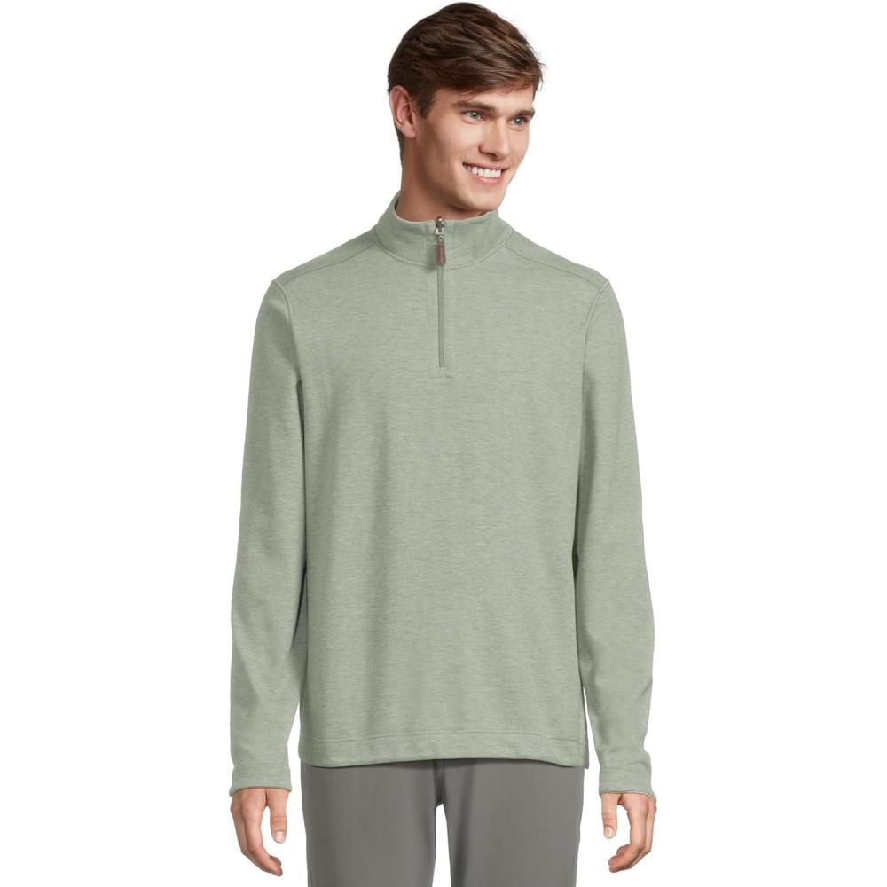image:imageJohnston amp Murphy mens Reversible Solid QuarterzipSageWhite