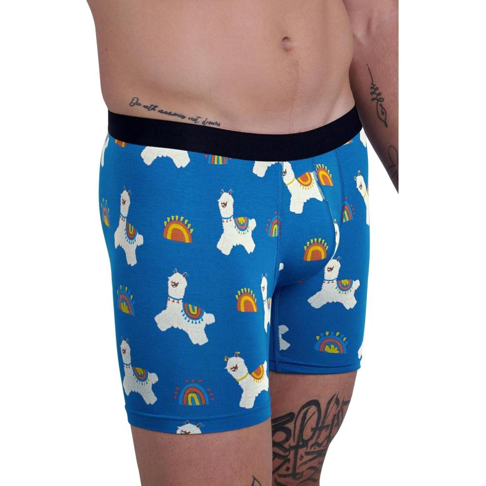 image:imageMeUndies  Mens Boxer Briefs  6 Inseam with Breathable and Comfortable Tencel Micro Modal FabricWhole Llama Love