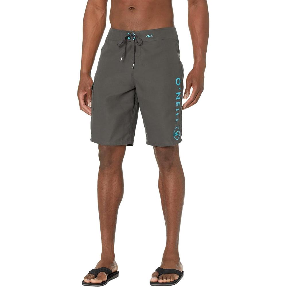 image:imageONEILL Mens 21 Inch Solid BoardshortsWater Resistant Swim Trunks for Men with Quick Dry Stretch Fabric and PocketsDark Charcoal 1