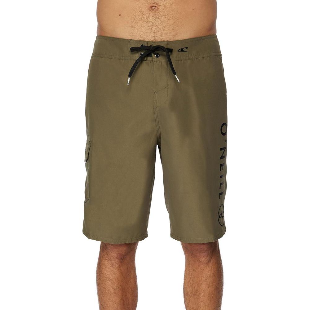 image:imageONEILL Mens 21 Inch Solid BoardshortsWater Resistant Swim Trunks for Men with Quick Dry Stretch Fabric and PocketsMilitary Green