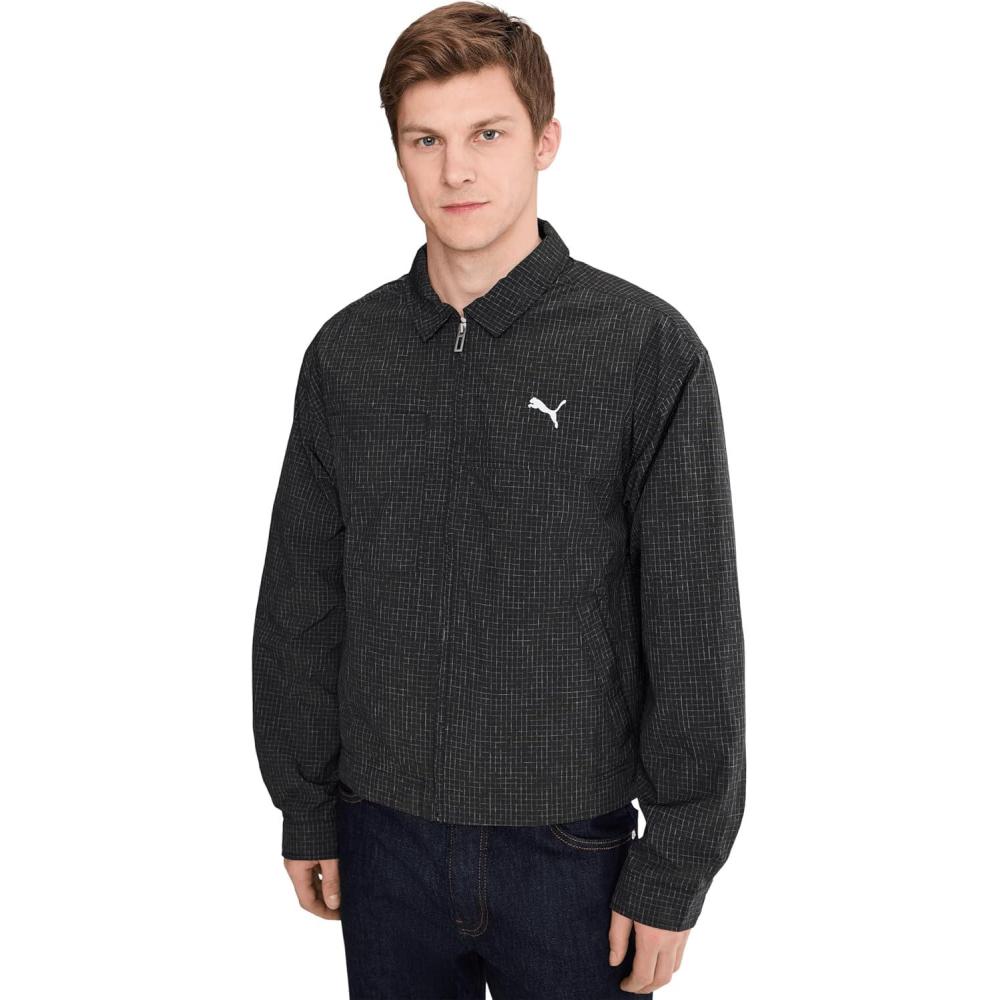 image:imagePUMA mens Wardrobe Essentials Woven Zipup Collared JacketPuma Black
