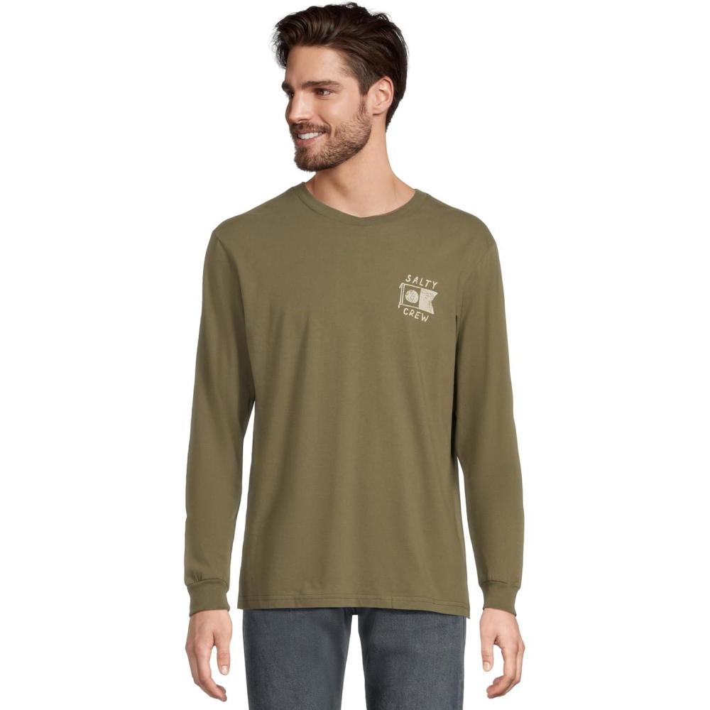 image:imageSalty Crew Mens Call Sign Long Sleeve TeeDusty Olive