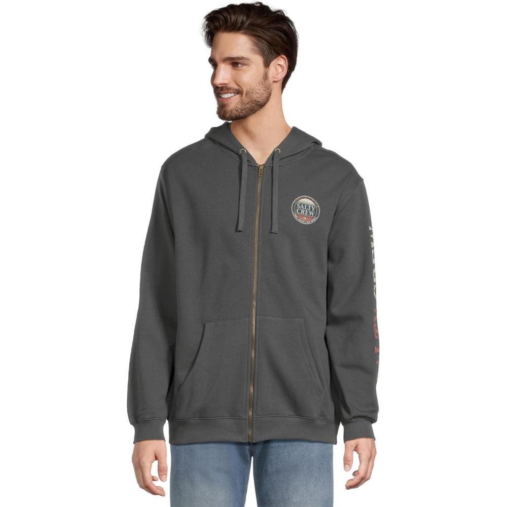 image:imageSalty Crew mens Simple Fade Zip FleeceCharcoal