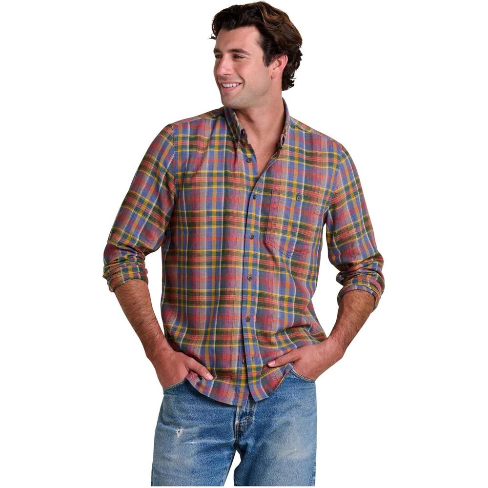 image:imageToadampCo Airsmyth Long Sleeve ShirtGold Multi Plaid