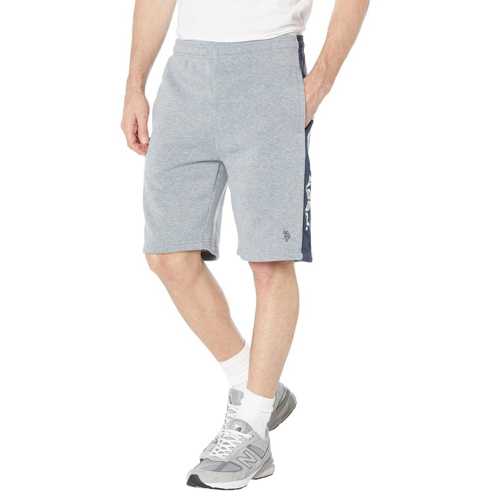 image:imageUS POLO ASSN Side Panel Wordmark Shorts Heather Light Gray SMHeather Light Gray
