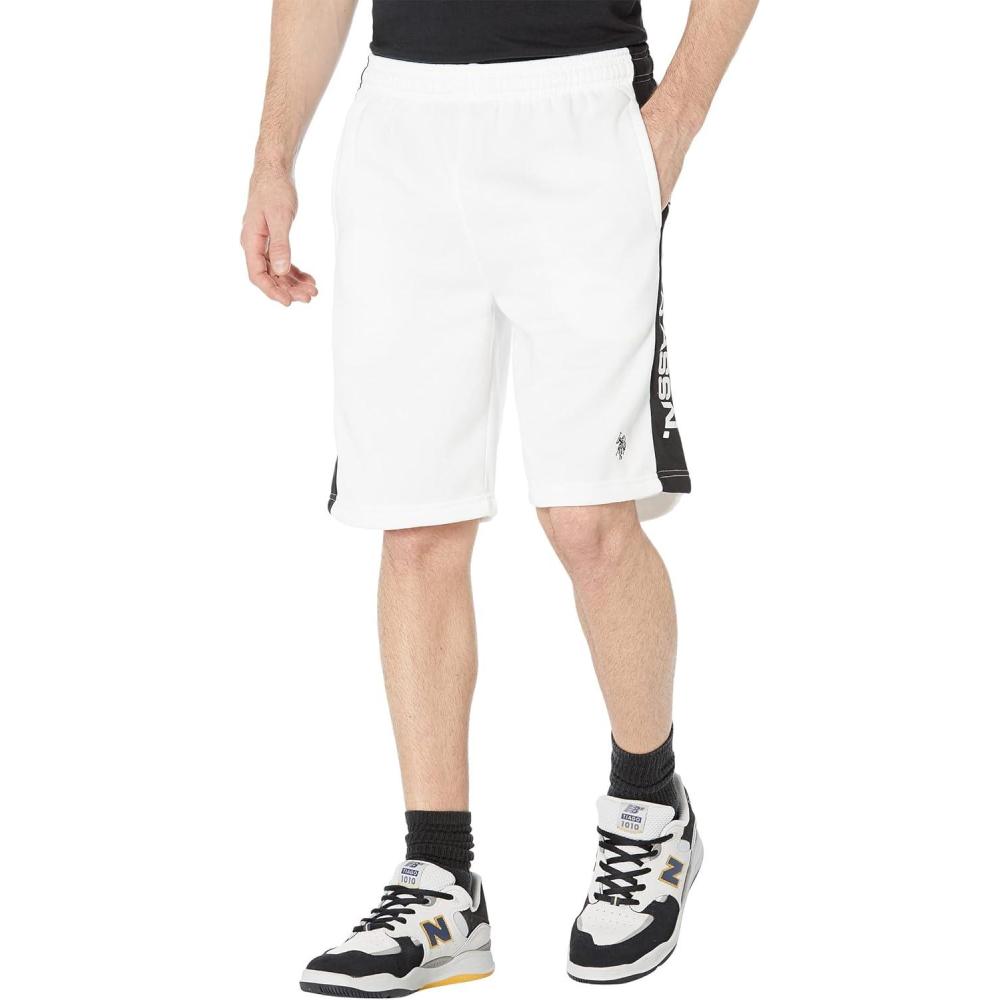 image:imageUS POLO ASSN Side Panel Wordmark Shorts Heather Light Gray SMWhite