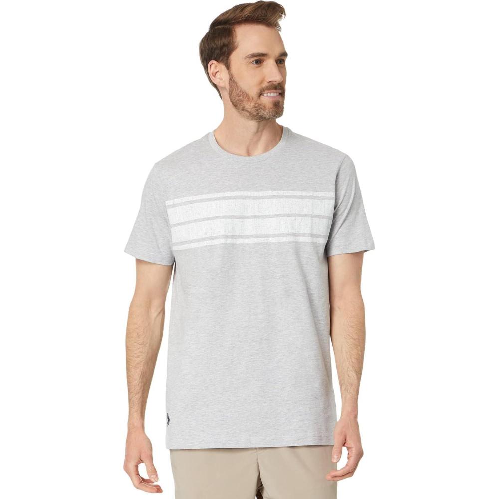 image:imageUS Polo Assn Chest Stripe Crew Neck TeeHeather Light Grey