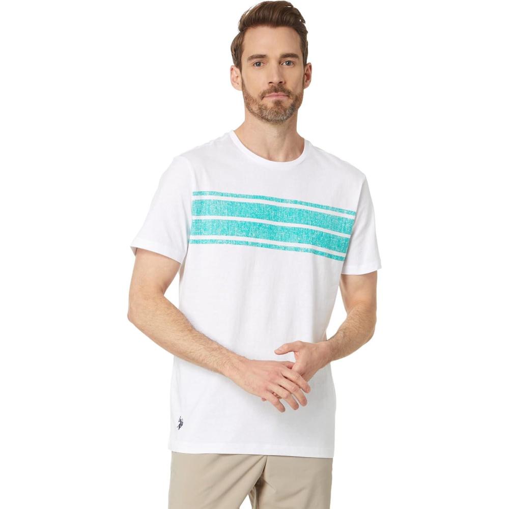 image:imageUS Polo Assn Chest Stripe Crew Neck TeeWynwood Teal