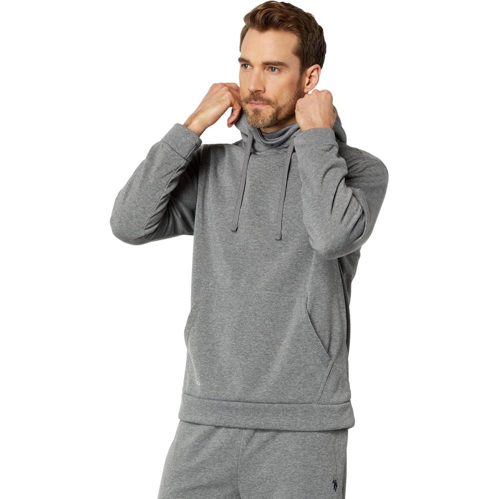 image:imageUS Polo Assn Popover Mask Hoodie Campus Heather Grey LG
