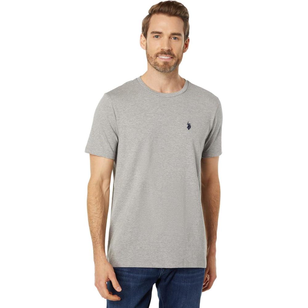 image:imageUS Polo Assn Short Sleeve Jersey Crew Neck Tee Heather Grey MD