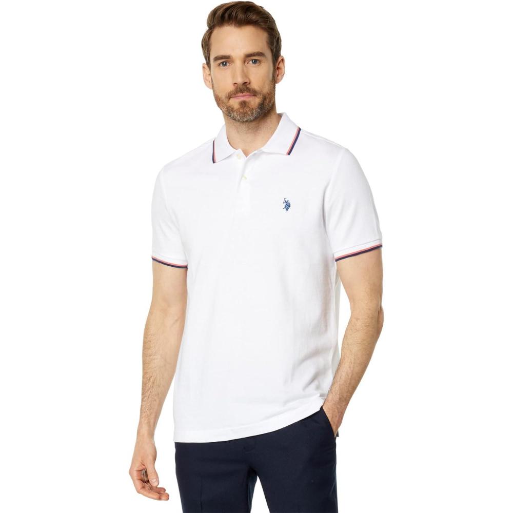 image:imageUS Polo Assn Short Sleeve Ottoman Knit Polo White 2XL