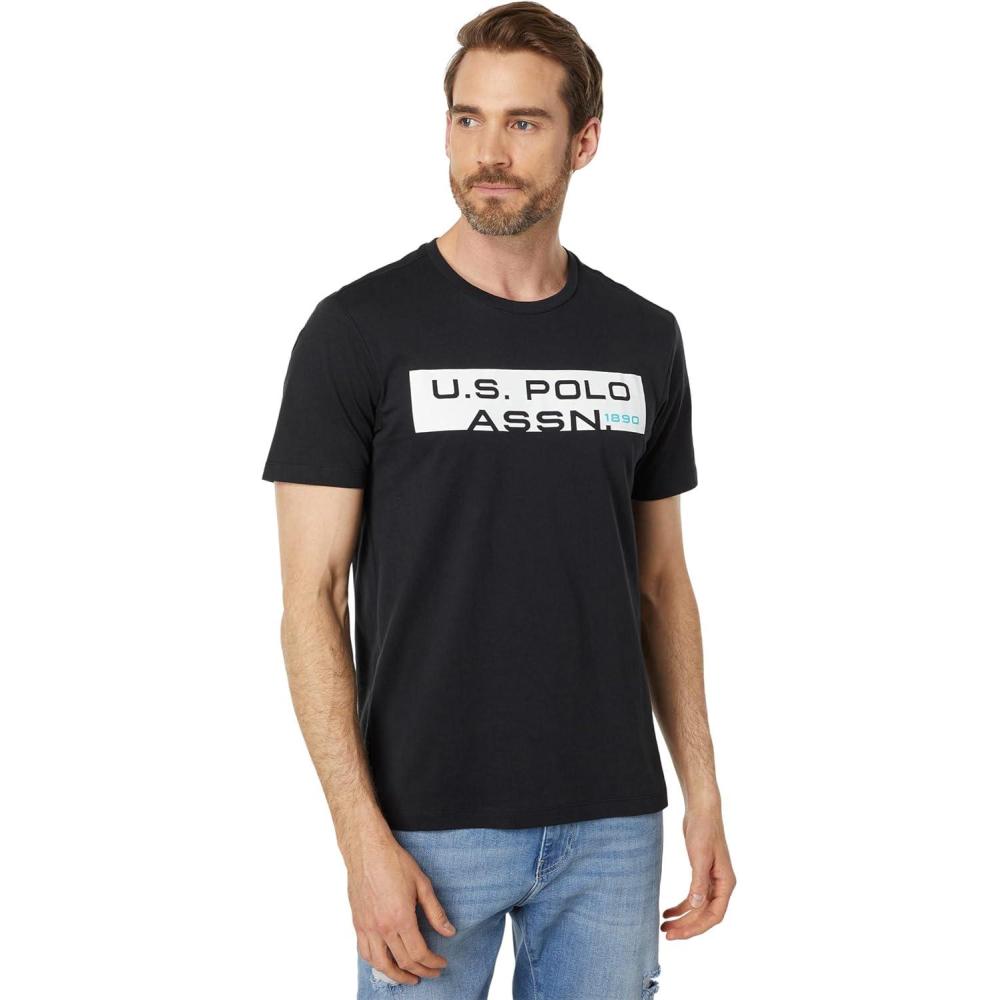 image:imageUS Polo Assn Short Sleeve Rectangle Graphic Tee Black MD