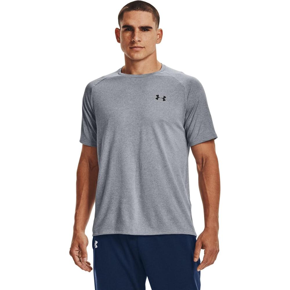image:imageUnder Armour Mens Tech 20 ShortSleeve TshirtShirtSteel Light Heather 036Black