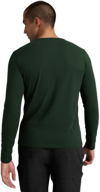 image:imageBeyond Yoga Mens Always Beyond Long Sleeve Crew 20Dark Spruce Green Heather