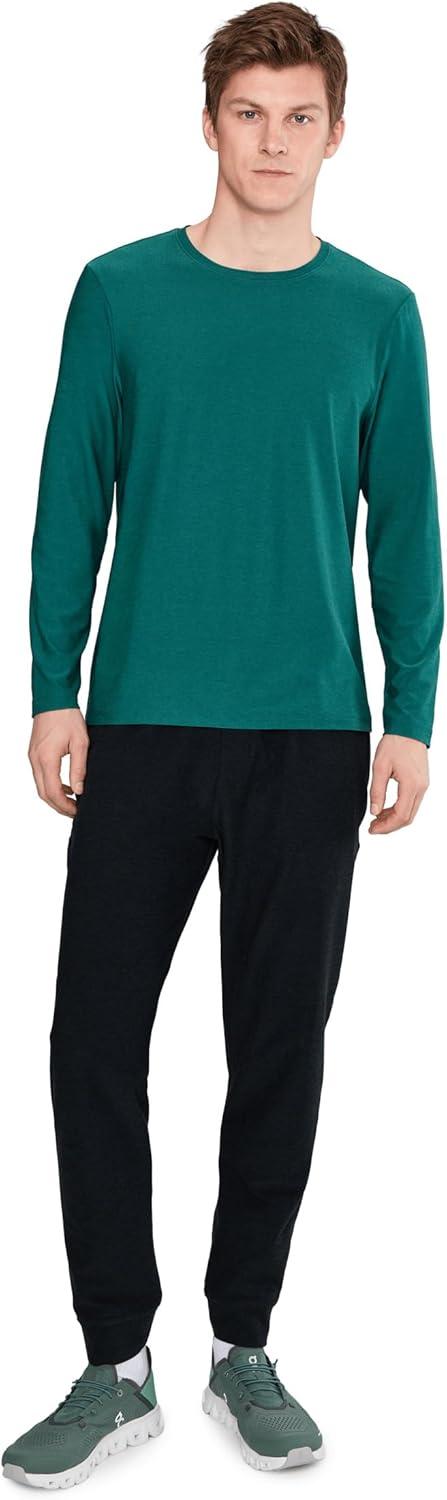 image:imageBeyond Yoga Mens Always Beyond Long Sleeve Crew 20Teal Sea Heather