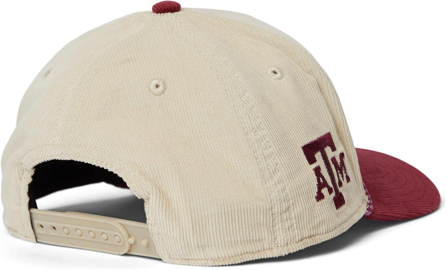 image:imageBlack Clover Standard Texas AampM Legacy Adjustable Snapback Hat NaturalMaroonCorduroy with Rope HD Patch