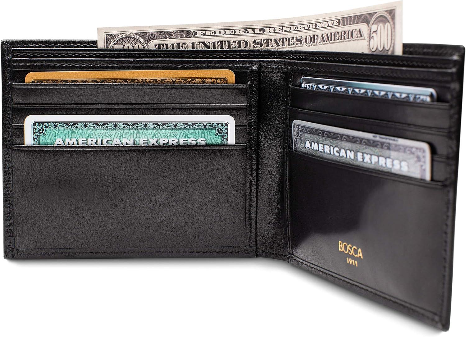 image:imageBosca Mens Wallet Old Leather 8Pocket RFID Wallet for Men CognacBlack