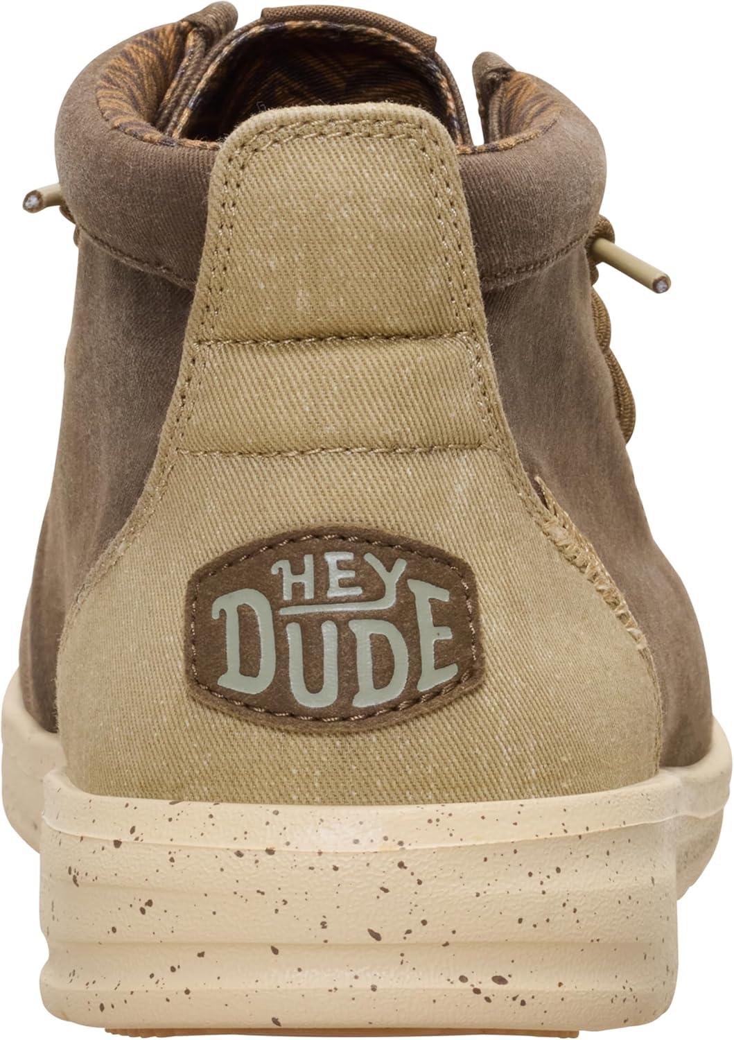 image:imageHEYDUDE Mens Wally Mid Gripr Stretch CanvasTeak BrownMulti