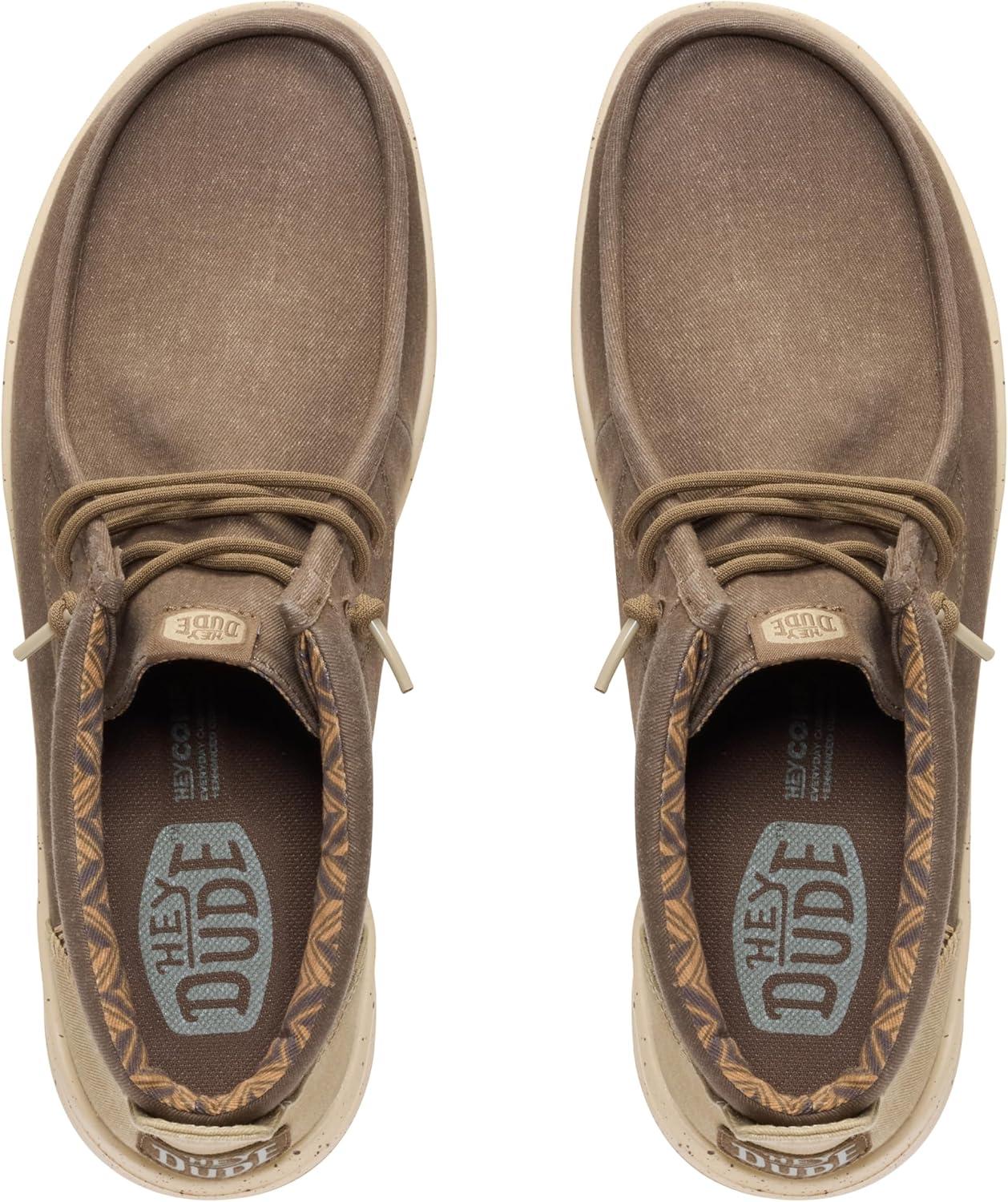 image:imageHEYDUDE Mens Wally Mid Gripr Stretch CanvasTeak BrownMulti