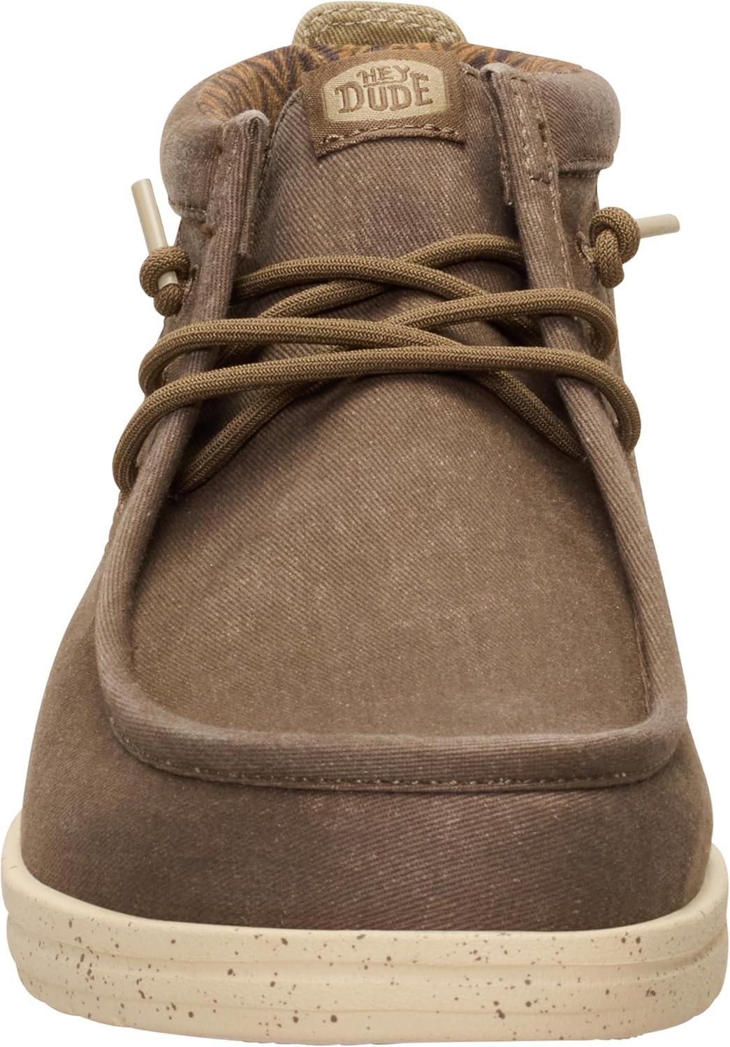 image:imageHEYDUDE Mens Wally Mid Gripr Stretch CanvasTeak BrownMulti