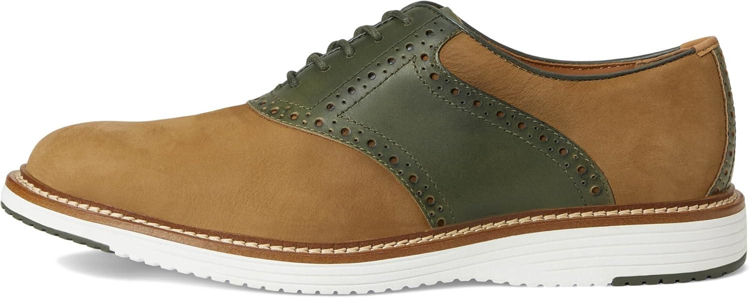 image:imageJohnston amp Murphy Mens Upton Saddle LaceUp Oxford ShoeSnuff NubuckOlive Full Grain