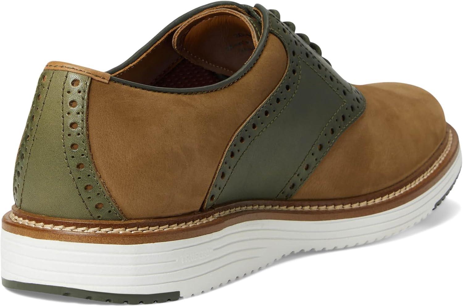 image:imageJohnston amp Murphy Mens Upton Saddle LaceUp Oxford ShoeSnuff NubuckOlive Full Grain