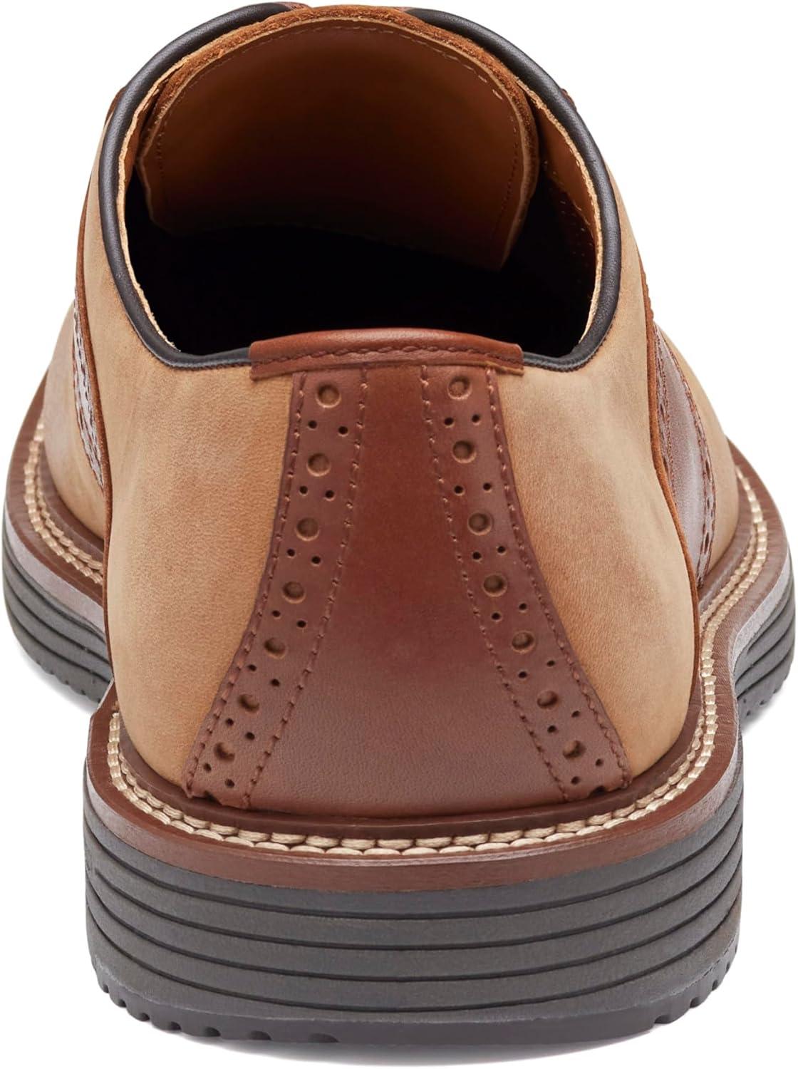 image:imageJohnston amp Murphy Mens Upton Saddle LaceUp Oxford ShoeTan OiledTan Full Grain Leather