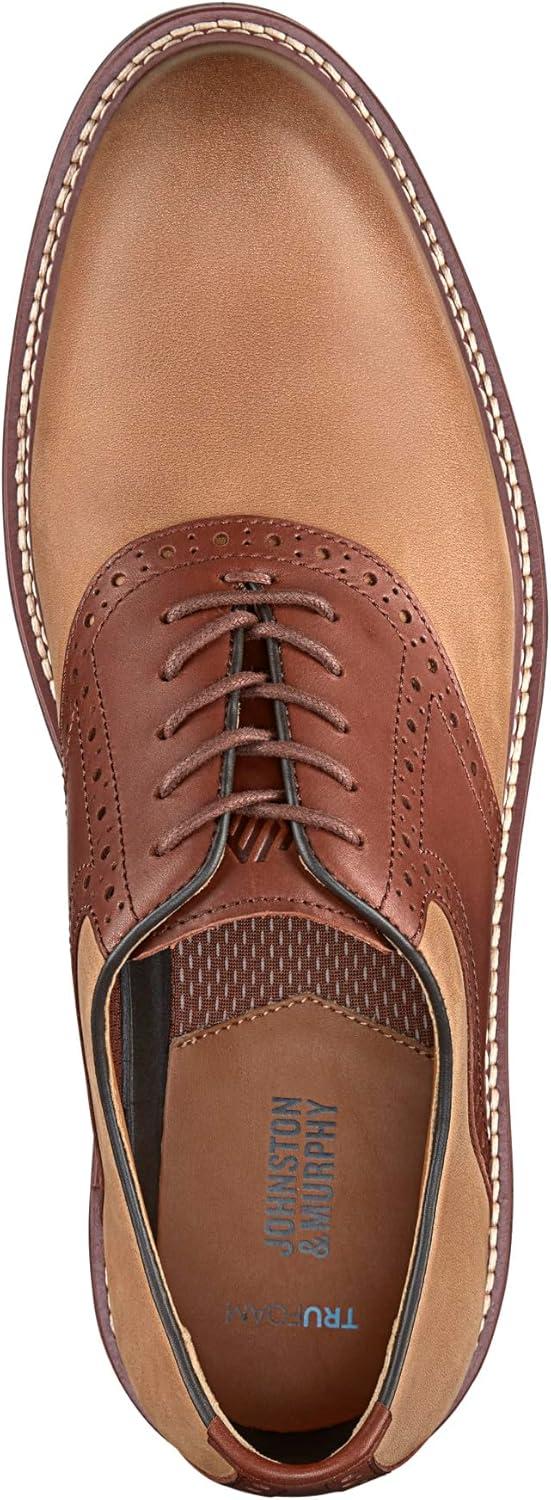 image:imageJohnston amp Murphy Mens Upton Saddle LaceUp Oxford ShoeTan OiledTan Full Grain Leather