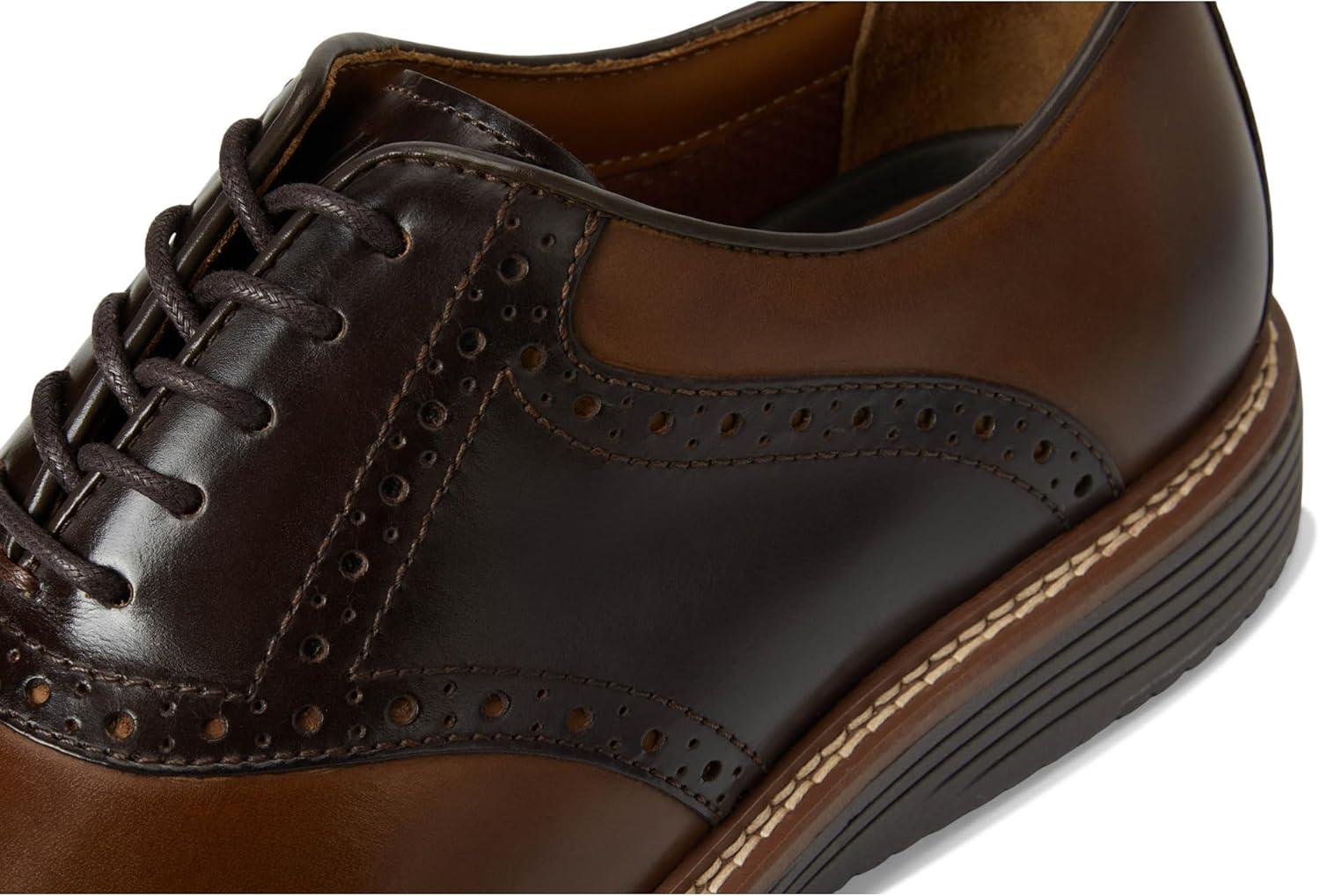 image:imageJohnston amp Murphy Mens Upton Saddle LaceUp Oxford ShoeTanMahogany Full Grain