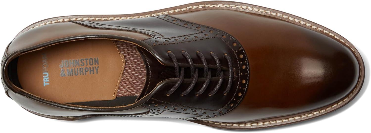 image:imageJohnston amp Murphy Mens Upton Saddle LaceUp Oxford ShoeTanMahogany Full Grain