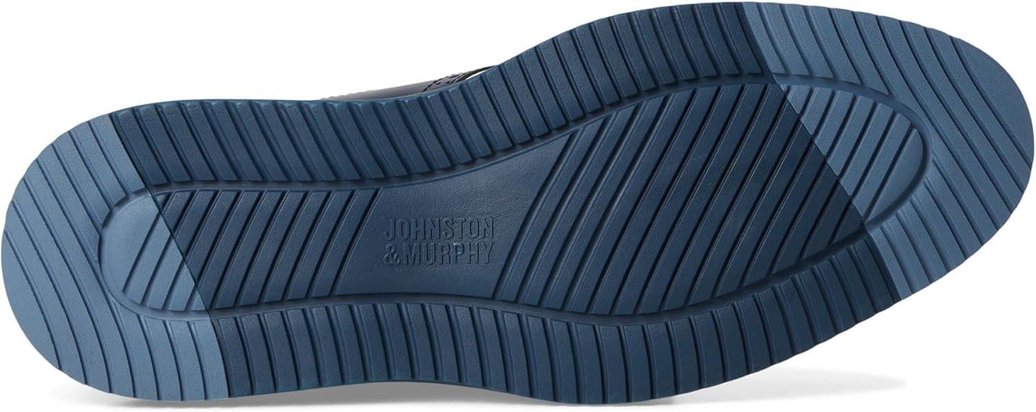 image:imageJohnston amp Murphy Mens Upton Saddle LaceUp Oxford ShoeWhite NubuckNavy Full Grain