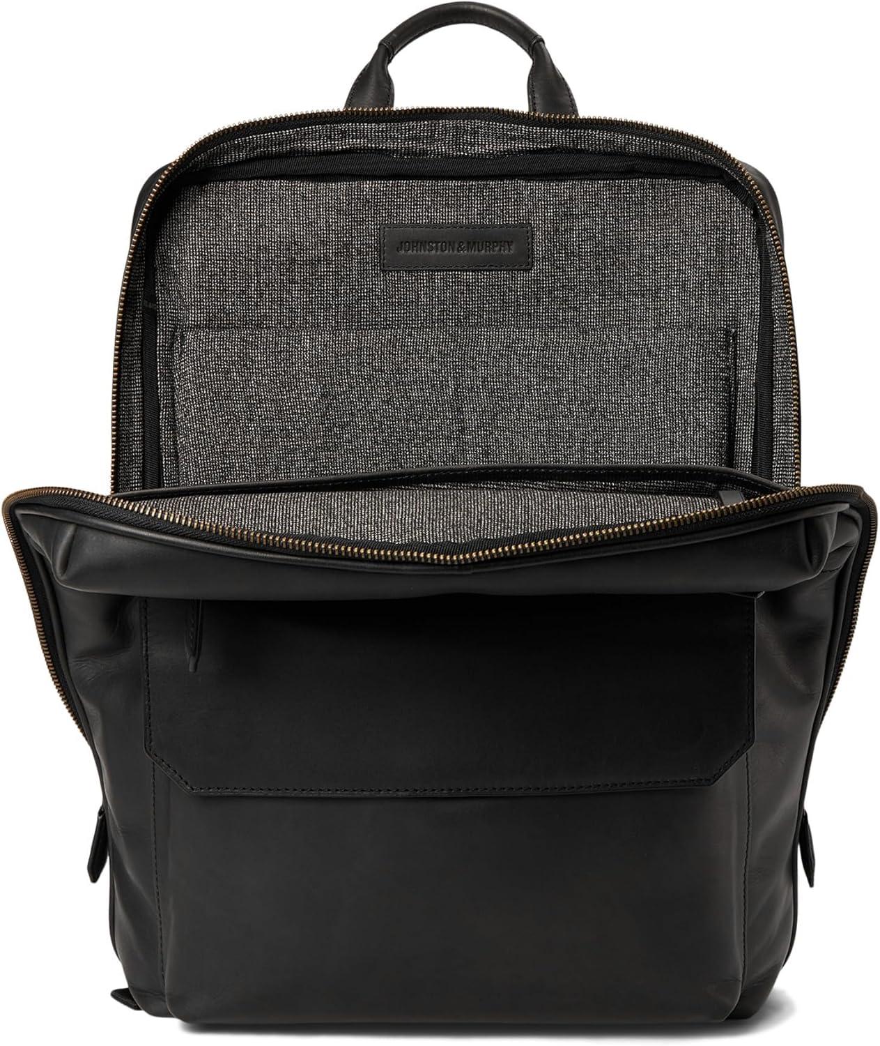 image:imageJohnston amp Murphy Rhodes Commuter Backpack Tan Full GrainBlack Full Grain
