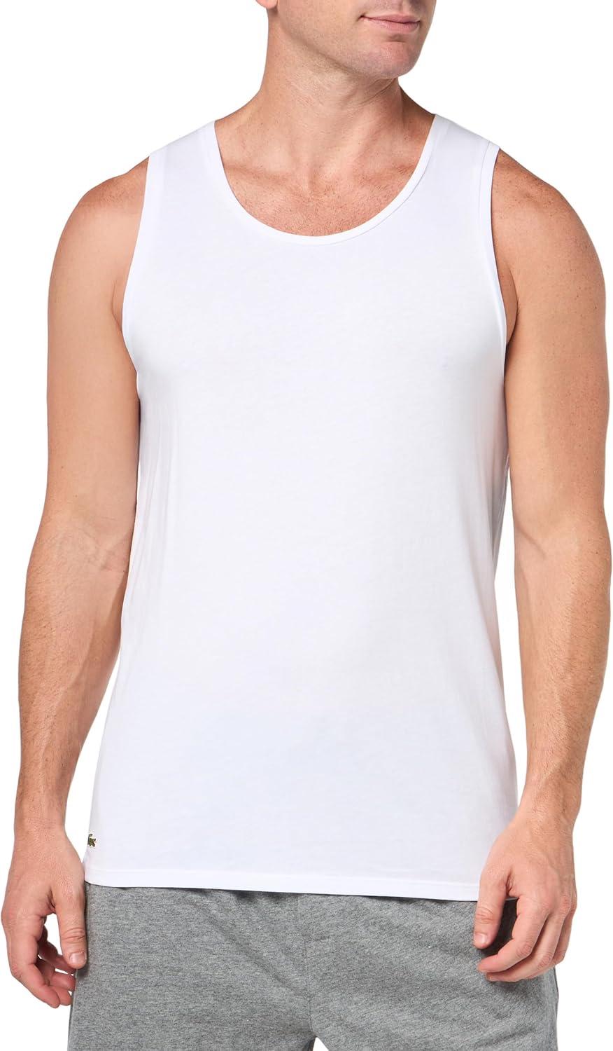 image:imageLacoste Mens 100 Cotton Slim Fit Tank Top 3PackWhite