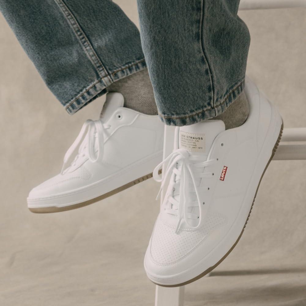 image:imageLevis Mens Drive Lo Synthetic Leather Casual Lace Up Sneaker ShoeBlackGum