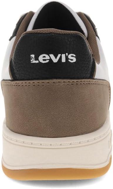 image:imageLevis Mens Drive Lo Synthetic Leather Casual Lace Up Sneaker ShoeWhiteBlackKhaki