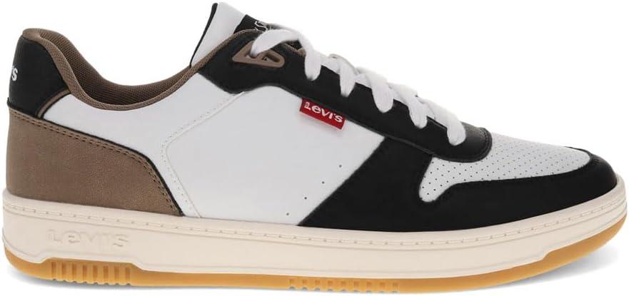 image:imageLevis Mens Drive Lo Synthetic Leather Casual Lace Up Sneaker ShoeWhiteBlackKhaki