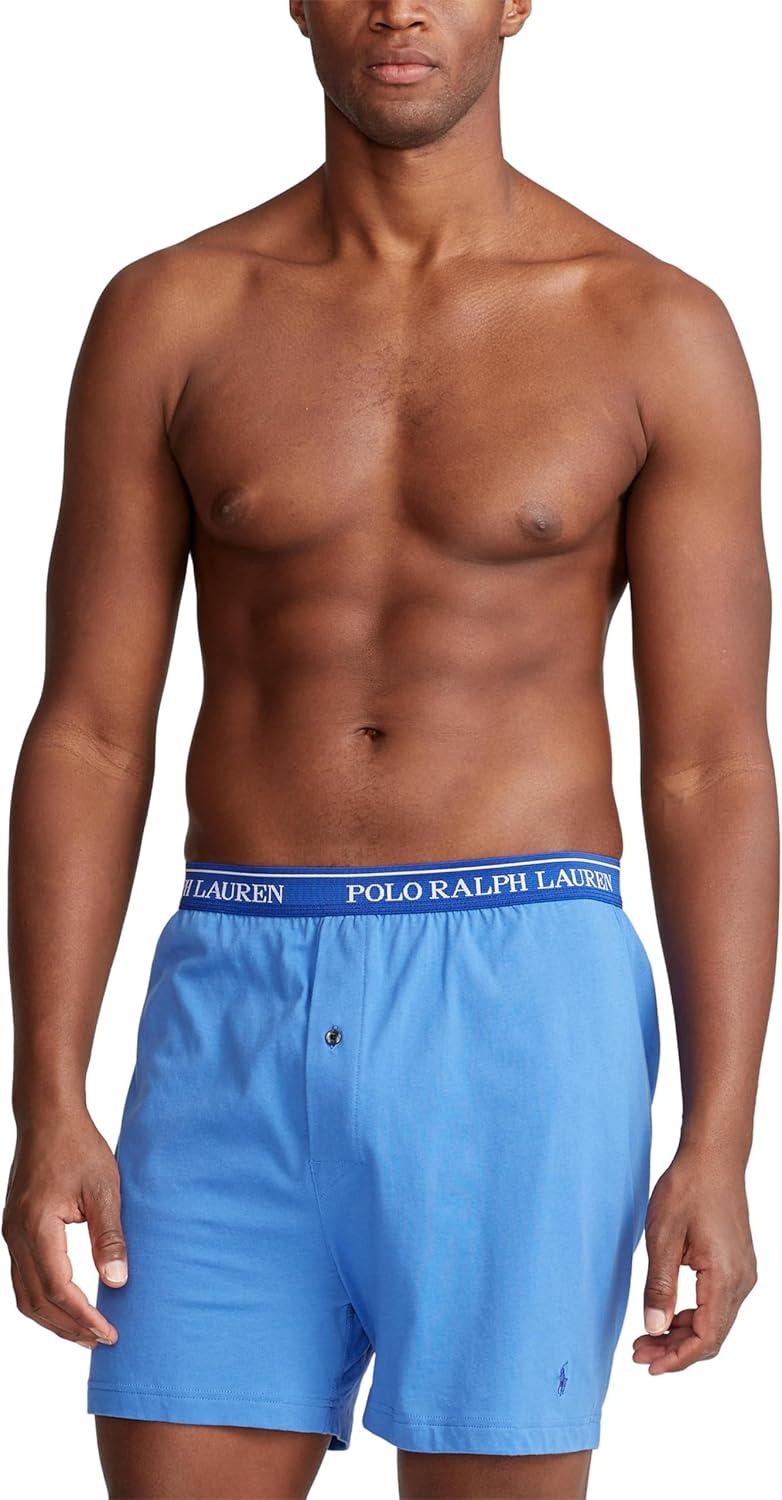 image:imagePOLO RALPH LAUREN Mens Classic Fit Cotton Knit Boxers 3 PackCruise NavyAerial BlueRugby Royal
