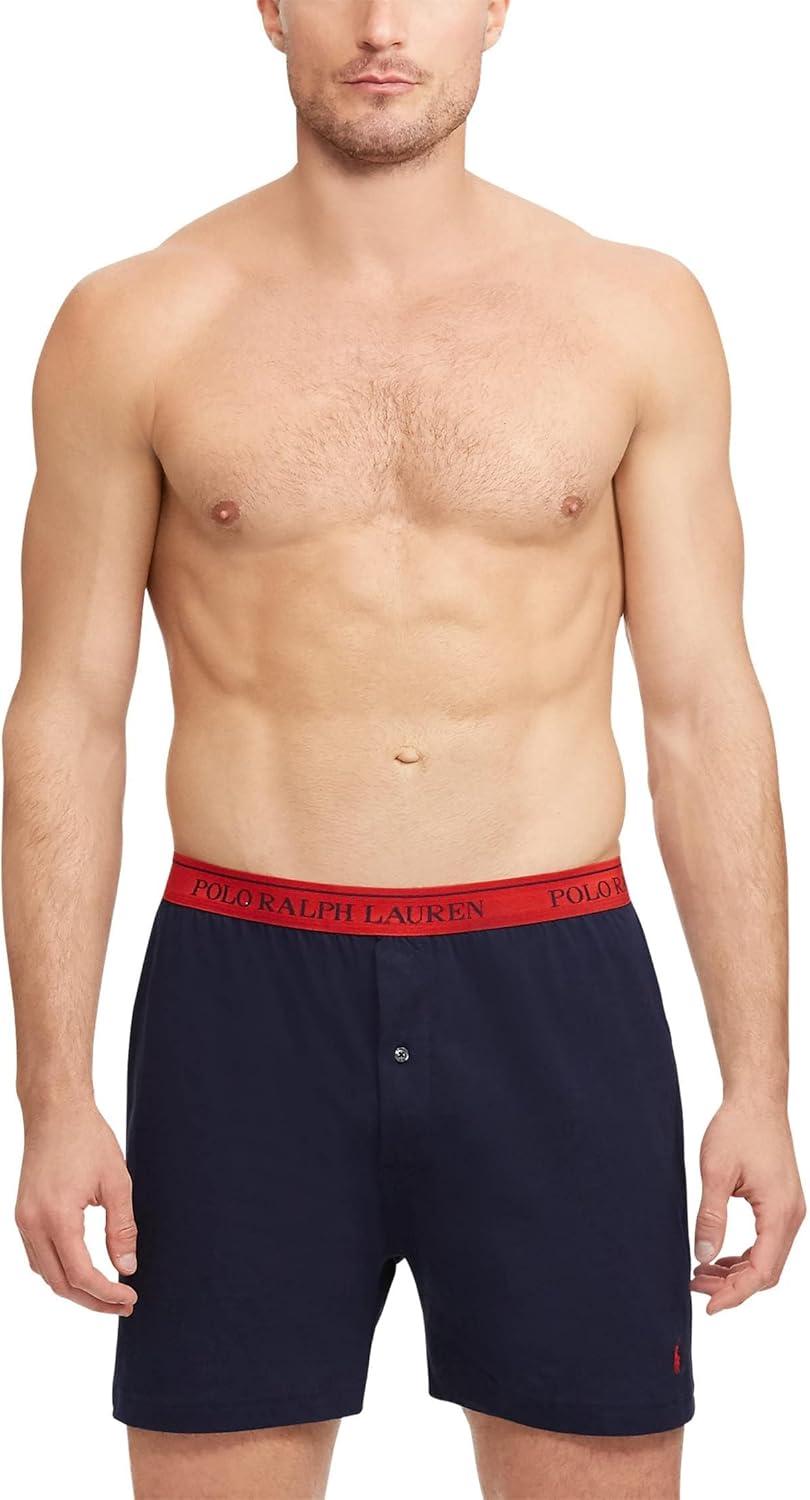 image:imagePOLO RALPH LAUREN Mens Classic Fit Cotton Knit Boxers 3 PackCruise NavyAerial BlueRugby Royal