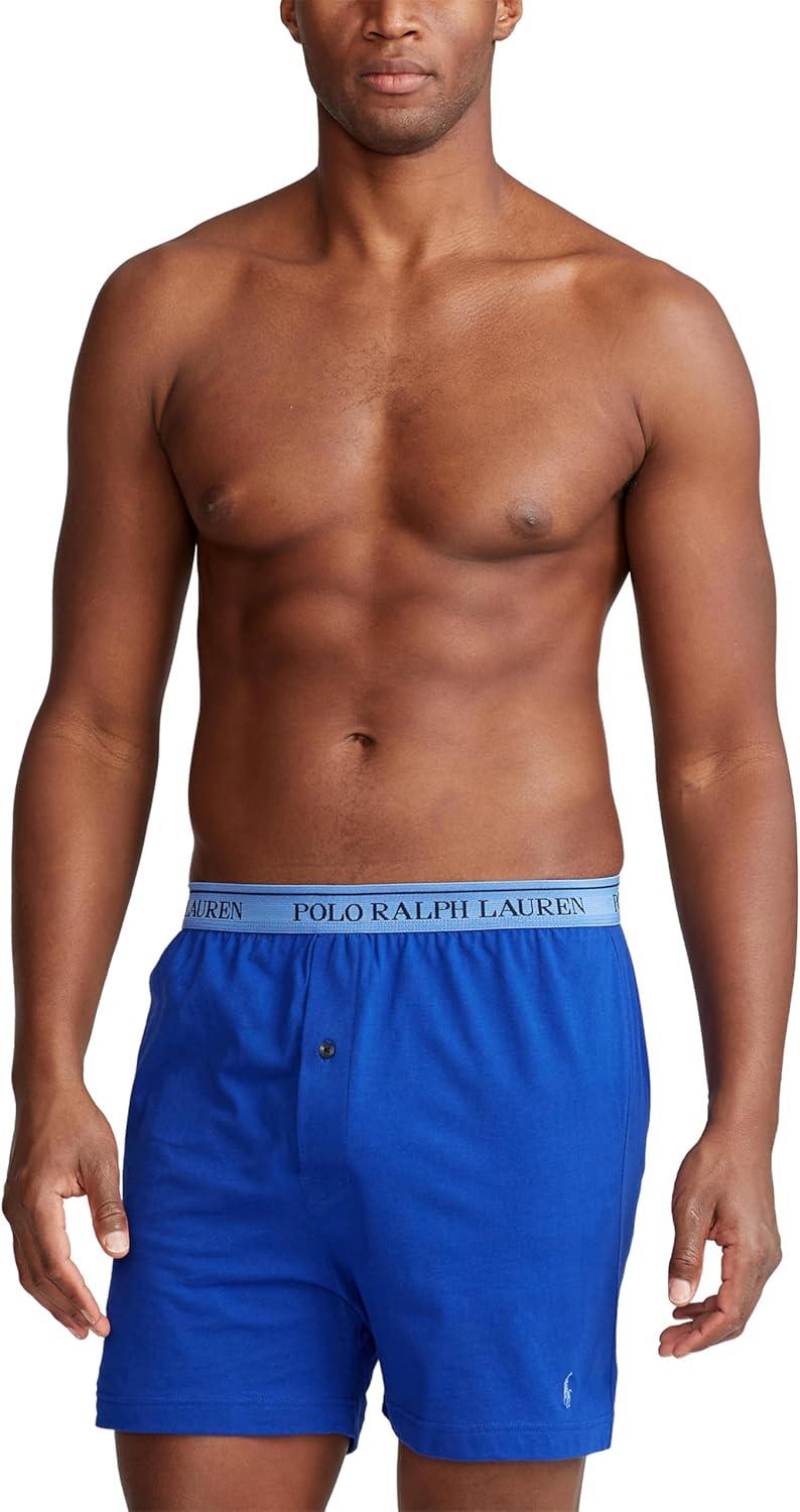 image:imagePOLO RALPH LAUREN Mens Classic Fit Cotton Knit Boxers 3 PackCruise NavyAerial BlueRugby Royal