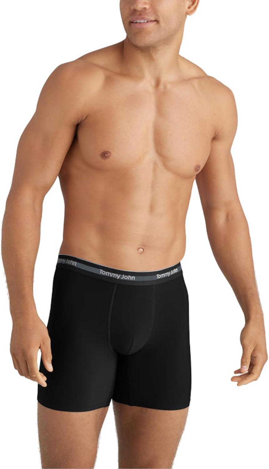 image:imageTommy John Mens Comfort Micro Boxer Brief Underwear 6 3Pack Brushed Microfiber 4Way Stretch amp StayPut WaistbandBlack 3pack