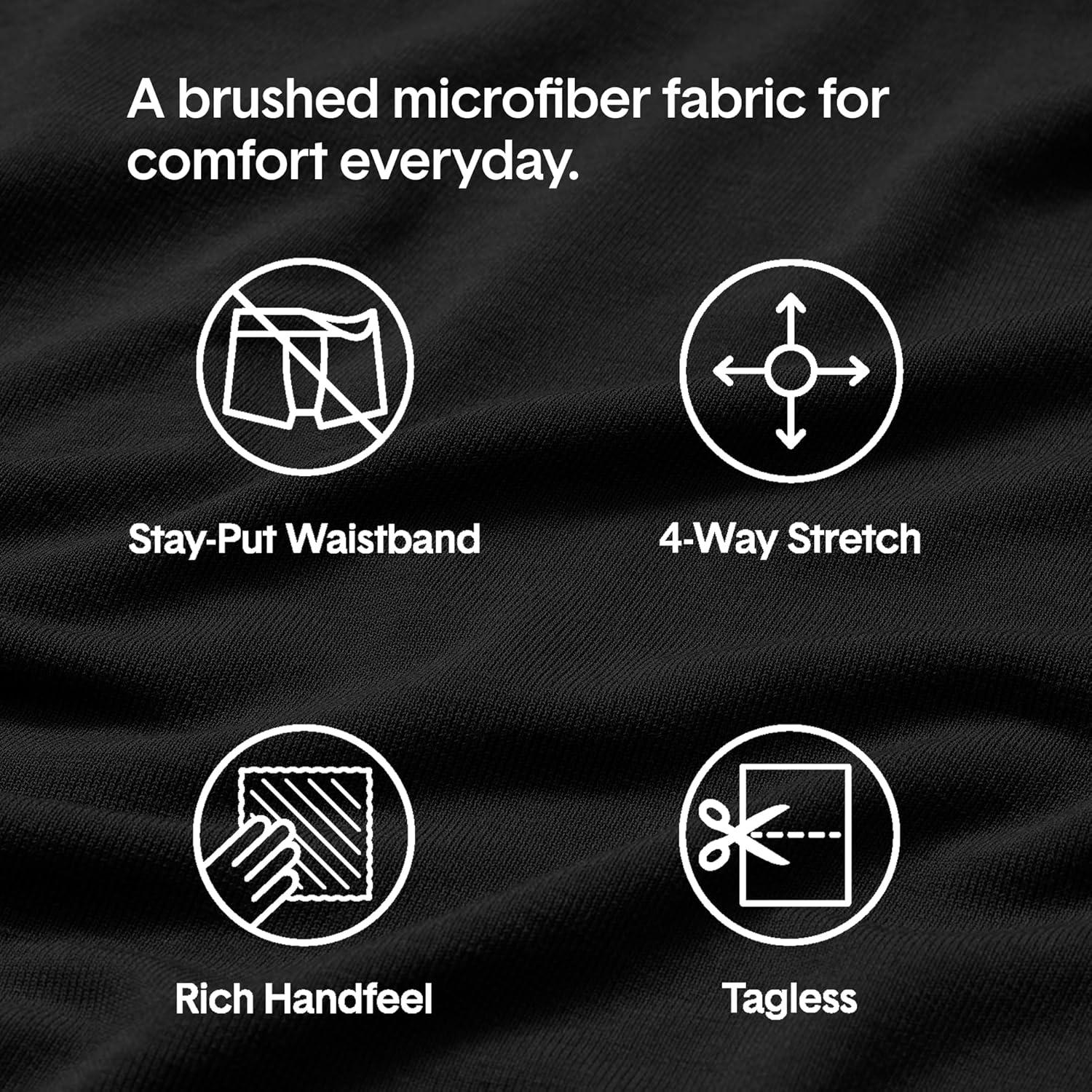 image:imageTommy John Mens Comfort Micro Boxer Brief Underwear 6 3Pack Brushed Microfiber 4Way Stretch amp StayPut WaistbandBlackTurbulenceMonument 3pack