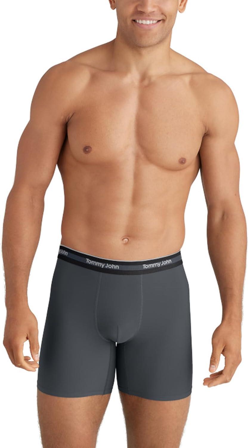 image:imageTommy John Mens Comfort Micro Boxer Brief Underwear 6 3Pack Brushed Microfiber 4Way Stretch amp StayPut WaistbandBlackTurbulenceMonument 3pack
