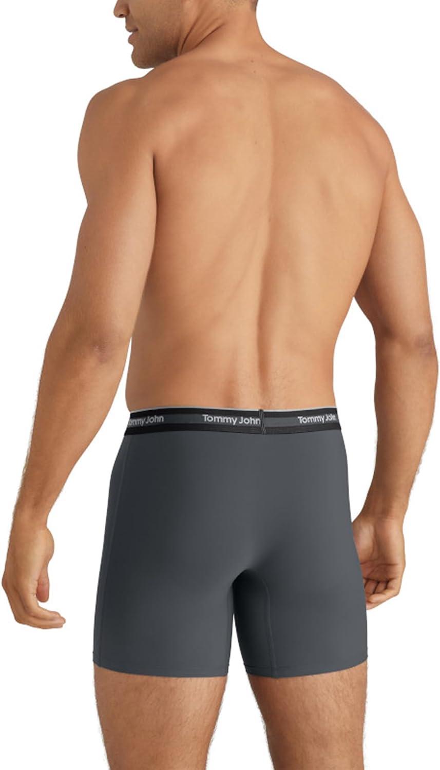image:imageTommy John Mens Comfort Micro Boxer Brief Underwear 6 3Pack Brushed Microfiber 4Way Stretch amp StayPut WaistbandBlackTurbulenceMonument 3pack