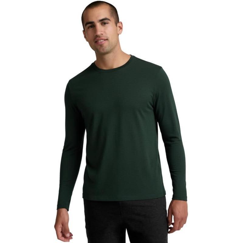 image:imageBeyond Yoga Mens Always Beyond Long Sleeve Crew 20Dark Spruce Green Heather
