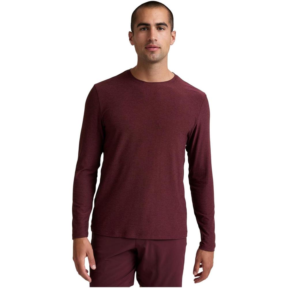 image:imageBeyond Yoga Mens Always Beyond Long Sleeve Crew 20Midnight Burgundy Heather
