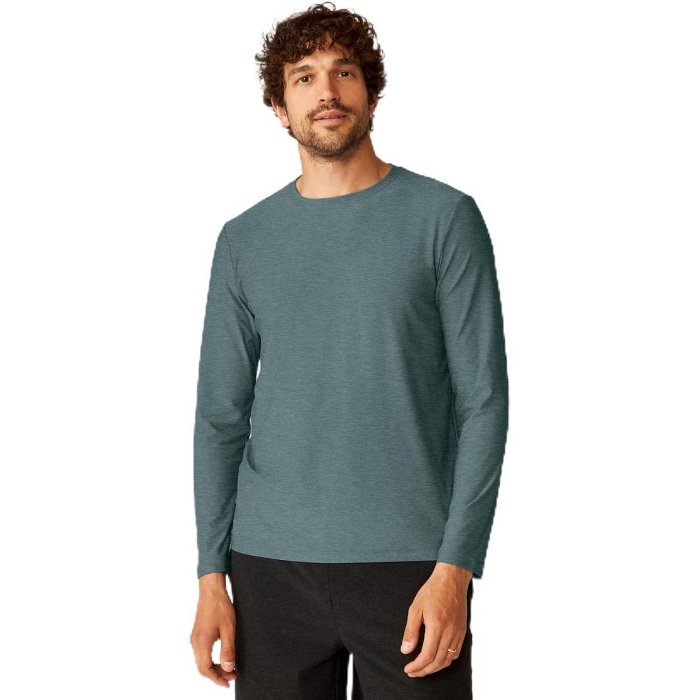 image:imageBeyond Yoga Mens Always Beyond Long Sleeve Crew 20Storm Heather