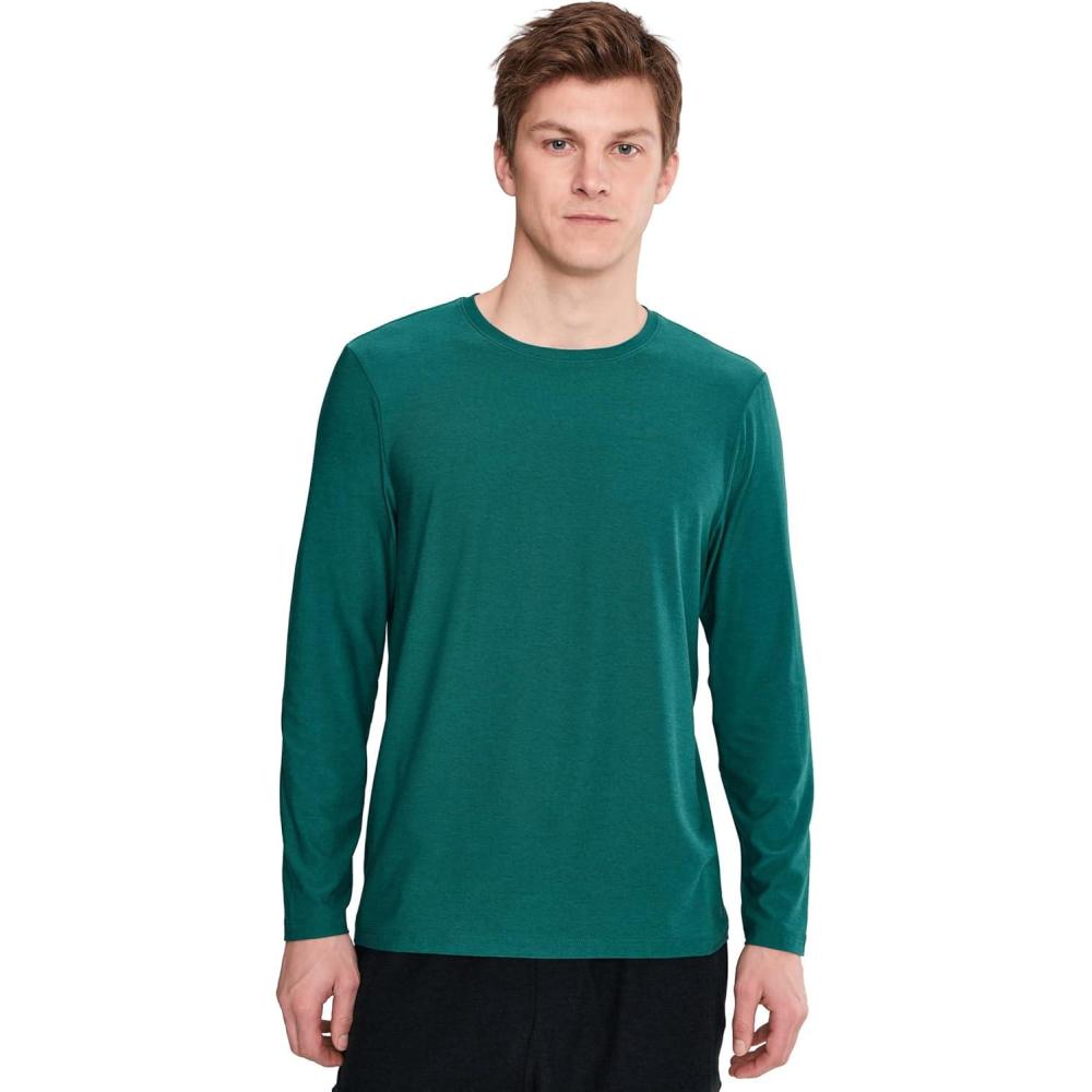 image:imageBeyond Yoga Mens Always Beyond Long Sleeve Crew 20Teal Sea Heather