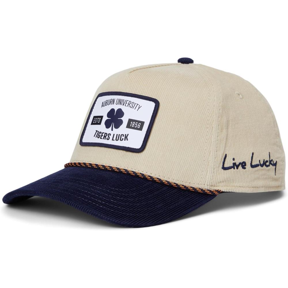 image:imageBlack Clover Standard Auburn Legacy Adjustable Snapback Hat NaturalNavyCorduroy with Rope HD Patch