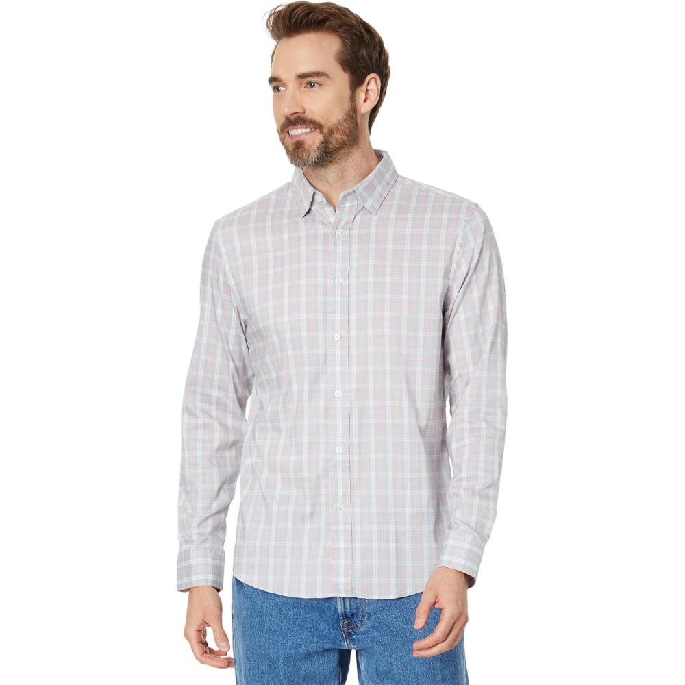 image:imageFaherty Mens The Movement ShirtBlue Coral Plaid